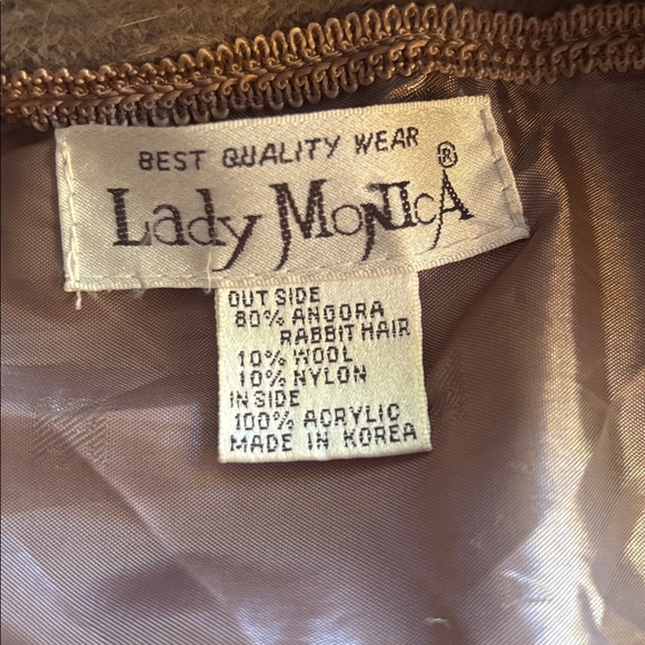 Lady Monica|Vintage 80% Angora Rabbit Hair Beaded Laced Oversized Cardigan SzM/L - Picture 11 of 15